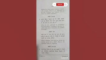 BEd 2nd year question paper#bilaspur university