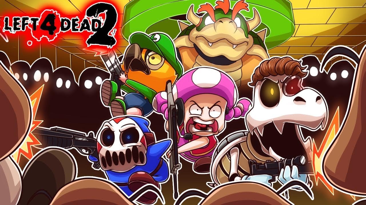 Super Mario Zombie World Left 4 Dead 2 Funny Moments Youtube