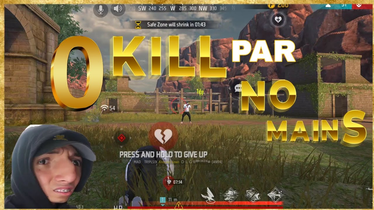 0 KILL PAR NO MAINS 😂||FREE FIRE BR RANK PUSH GAMEPLAY 😋 - YouTube