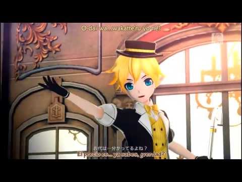 【Kagamine Len】Dream-Eating Monochrome Baku【Project Diva F】Sub español + Romaji【HD】