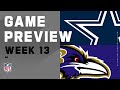 Dallas Cowboys vs. Baltimore Ravens Week 13 NFL Game Preview