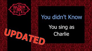 You didn't know - Karaoke - You sing Charlie - Updated