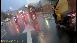 [機車行車紀錄20200909] SJCam SJ5000X 傍晚大雨