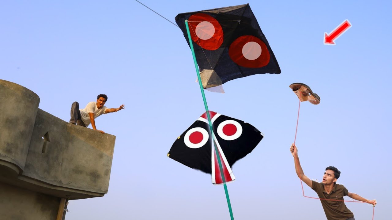 2 Black Monster Kite Catch Abubaker Roof With New Trick