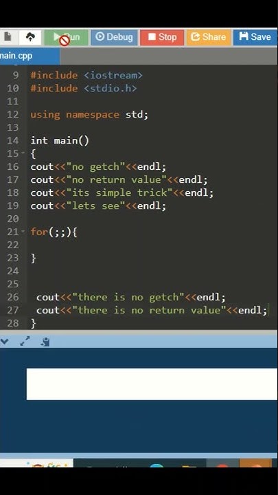 how write a program without getch() and no need return value - YouTube