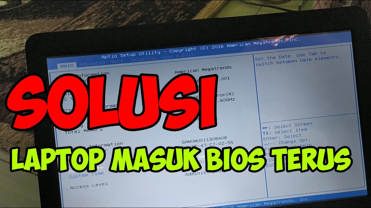 cara mengatasi laptop masuk bios terus - YouTube