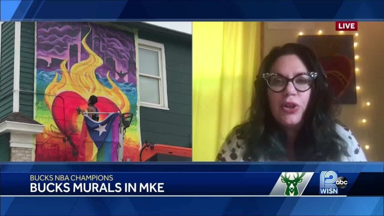 Milwaukee artists show support for Bucks with murals