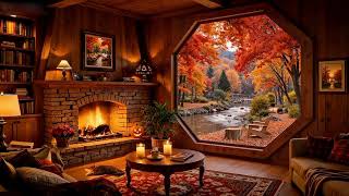 Escape to a Cozy Autumn Cottage 🍂🔥 | 1 Hour of Relaxing Music & River Views
