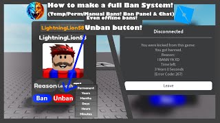 How to make a Ban System (Unban button) on Roblox (Part 4, READ DESC)!