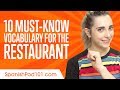 Learn The Top 10 Must-Know Vocabulary for the Restaurant in Spanish