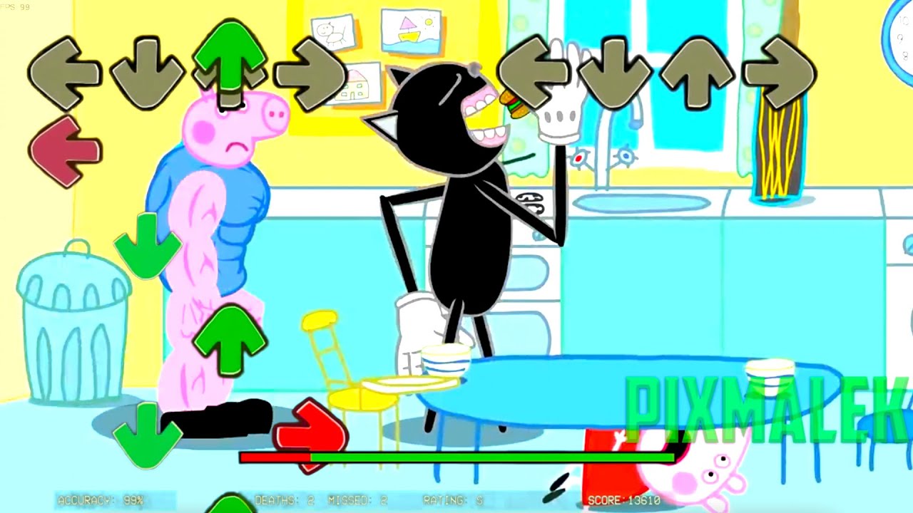 Peppa Zombie Attack Cartoon Cat in Friday Night Funkin be like || Muddy Puddles Funkin