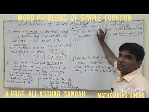 Word problems of Simple Equation - YouTube