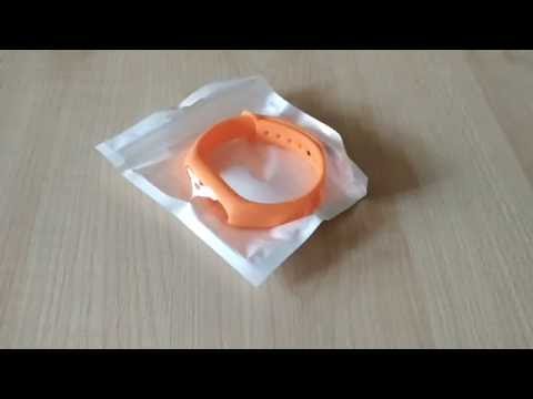 Silicone Watch Strap for Xiaomi Mi Band 2 Orange Unpacking from Gearbest