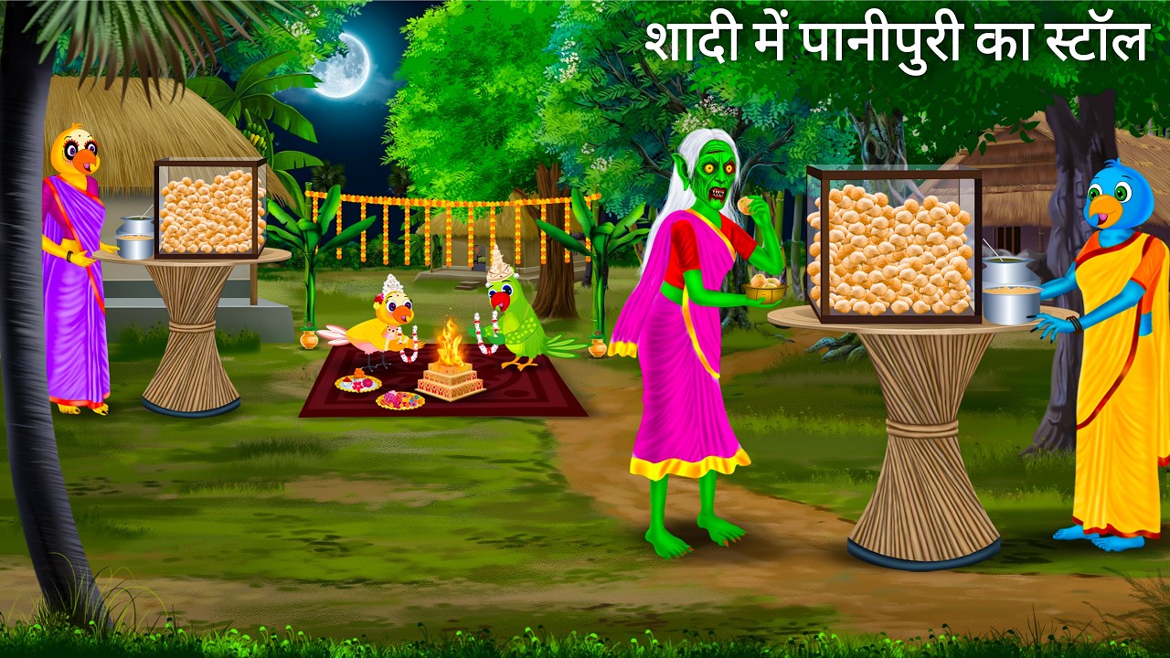 टुनी की शादी में पानीपुरी का स्टॉल में चुड़ैल | Tuni Chidiya | PANIPURI STALL | Hindi Moral Stories