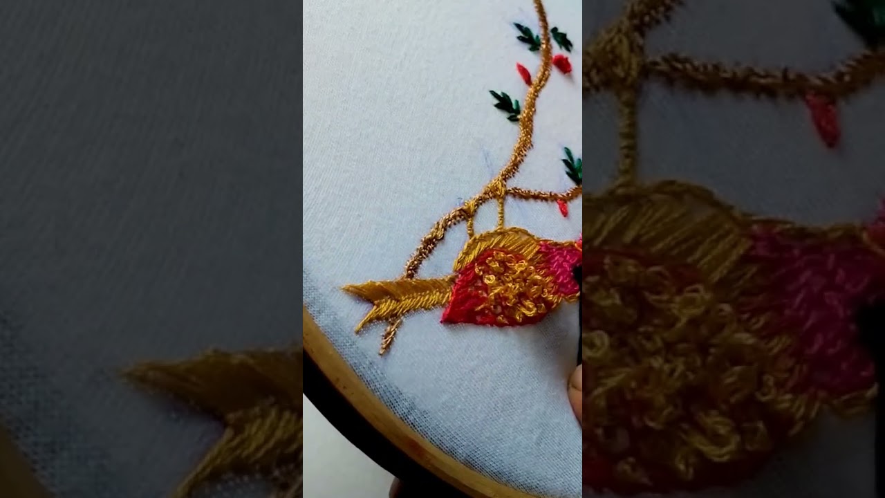 Beautiful Colorful Bird Embroidery Art