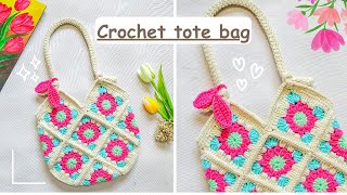 Crochet Tote Bag | Easy beginners friendly tutorial | @Lizamacrame
