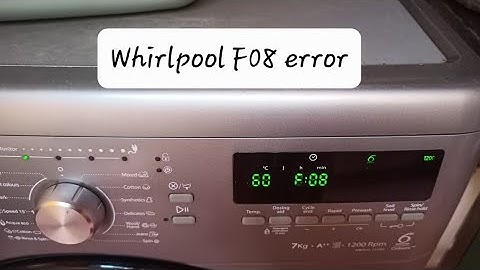 How to solve F08 error code on a whirlpool washing machine