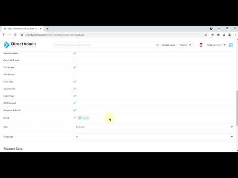 How to manage hosting packages for users DirectAdmin