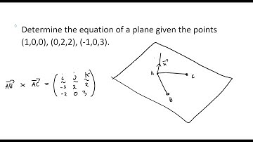 How to find the equation of a plane given 3 points on the plane