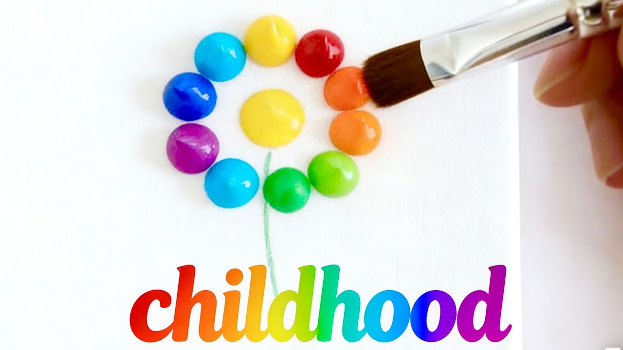 childhood．Acrylic painting．