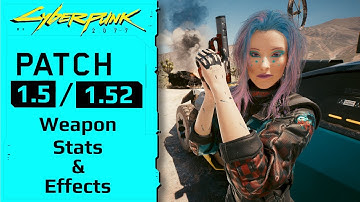 Non-Iconic Weapon effects and stats Cyberpunk Patch 1.5/1.52