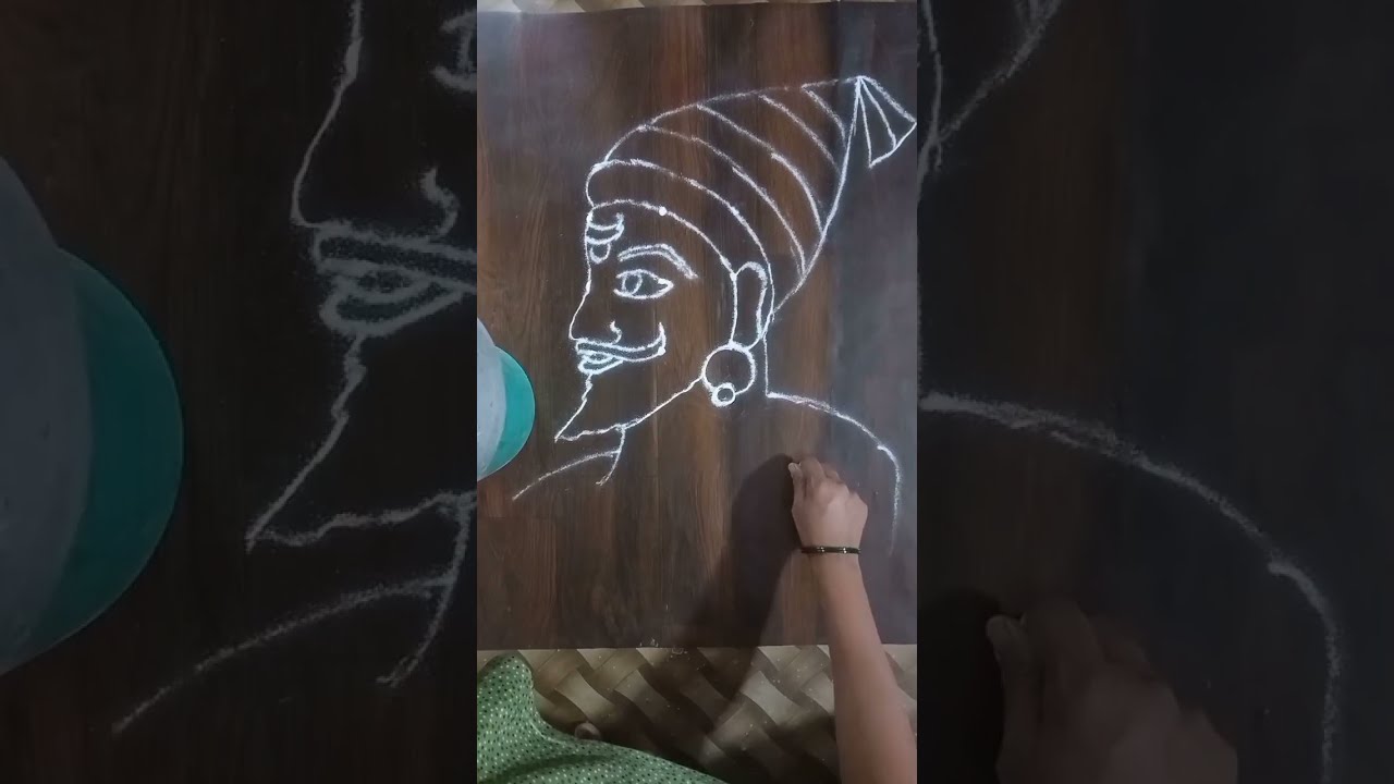 छत्रपती शिवाजी महाराज रांगोळी शिवजचती  3/3 ठिपक्यांची रांगोळी chhatrapati shivaji maharaj rangoli 