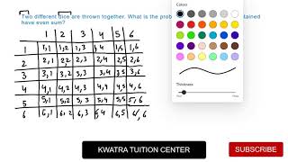 3. Two different dice are thrown together  What is the probability that the numbers obtained have e
