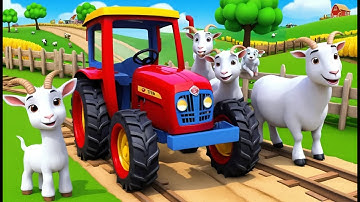 Goat Drives the Tractor Train 🐐🚜, 3D Animated Nursery Rhyme, Fun Learning Song for Kids
