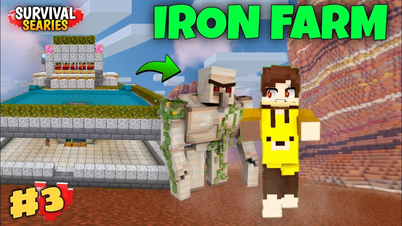 Minecraft Pe 1.21 Iron Farm | Minecraft PE Survival Series | Tutorial ...