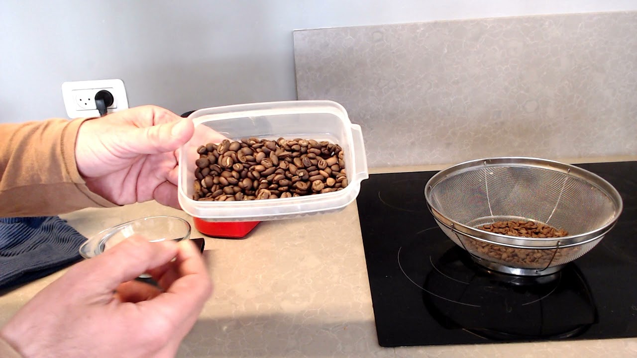 Modified hot-air popcorn popper coffee roaster