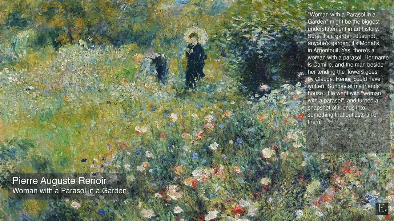 Renoir – Woman with a Parasol in a Garden - 2 Hour Screensaver