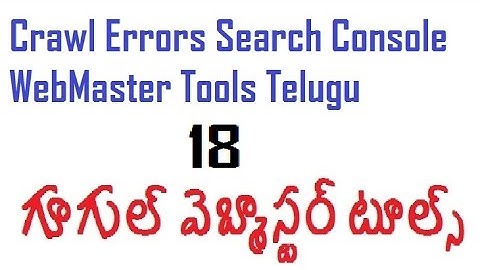 Crawl Errors Search Console WebMaster Tools Telugu-Google webmaster tools in Telugu-vlrtraining