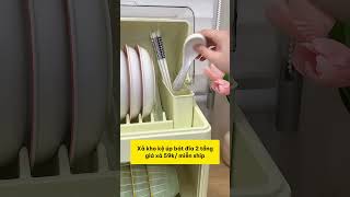 Xả kho kệ úp chén bát 2 tầng có nắp đậy #xuhuong #shorts  #dogiadung #cicireview