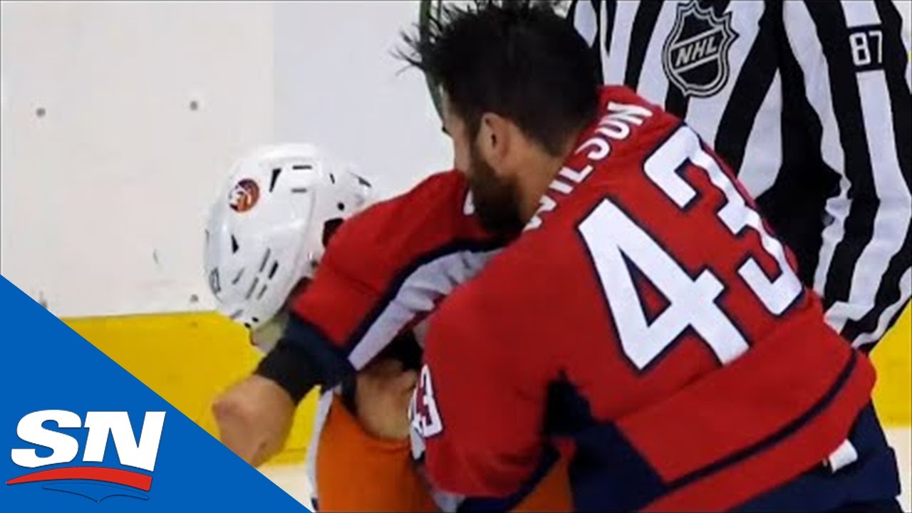 Tom Wilson's Hair Tries To Escape Tom Wilson's Head During Fight