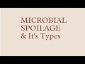 Microbial spoilage and types #Pharmaceutical microbiology 