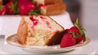 Strawberry Swirl Cream Cheese Pound Cake | Southern Living