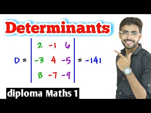 determinants in hindi | maths determinants tutorials | diploma maths 1 in hindi