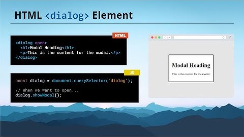 HTML dialog