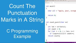 Count The Punctuation Marks In A String | C Programming Example