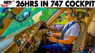 26 Hours in Boeing 747-400 Cockpit with Challenge Airlines