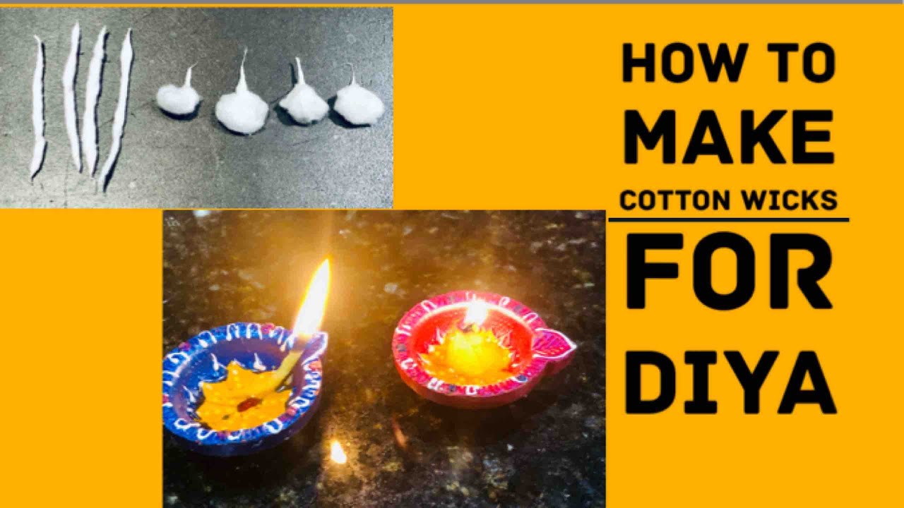 How to make Cotton Wick TWO WAYSHow To Make Cotton Batti Diya Aur Batti For Pooja & DIWALI
