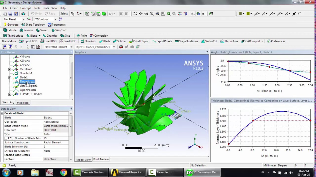 How to insert the BladeEditor toolbar in ANSYS DesignModeler and make