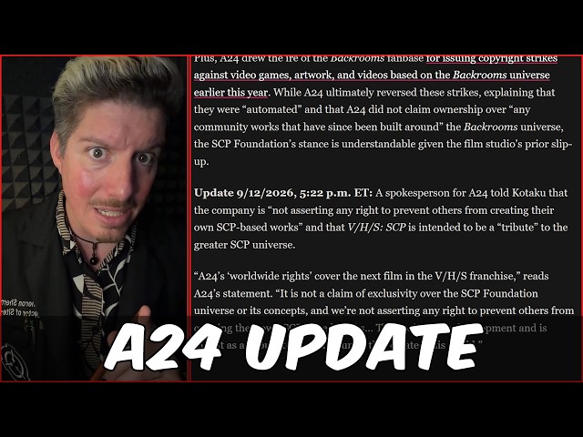 Thumbnail for A24 “V/H/S: SCP” Movie Update - A24 Speaks to Kotaku (but not SCP Wiki Staff?)