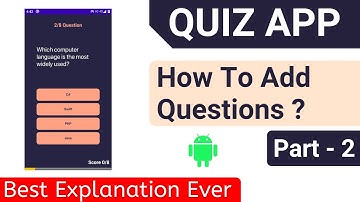 Quiz app in android | Android Development tutorials for beginners | Question Adding | Part-2