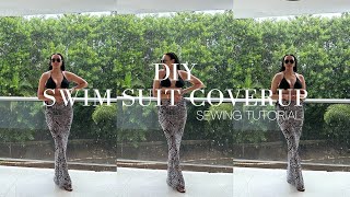 HOW TO SEW: SWIMSUIT COVERUP // DIY SWIM COVER UP.  DIY skirt. vacation outfits. Sewing ideas #sew