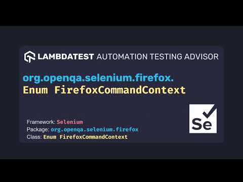 org openqa selenium firefox  Enum FirefoxCommandContext with examples
