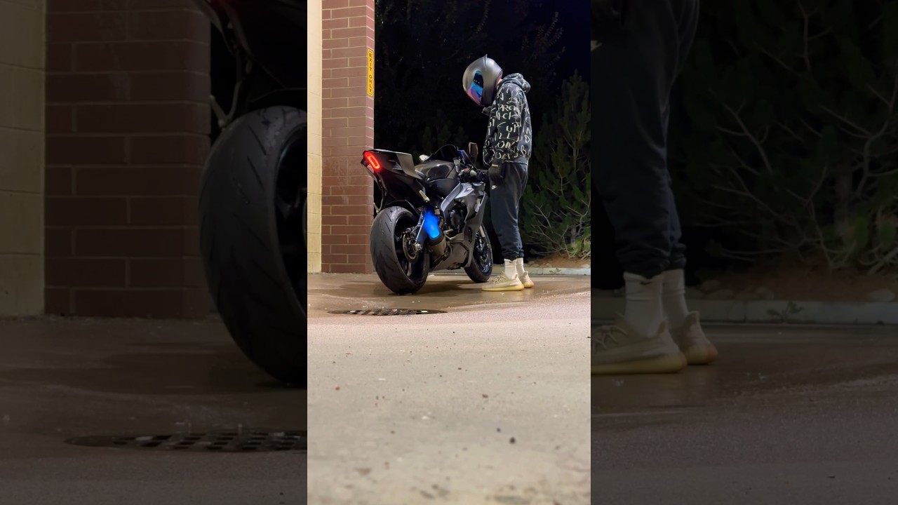 Yamaha R6 Pops and Flames