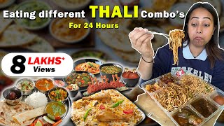 Eating different THALI Food for 24 Hours | Food Challenge🍱