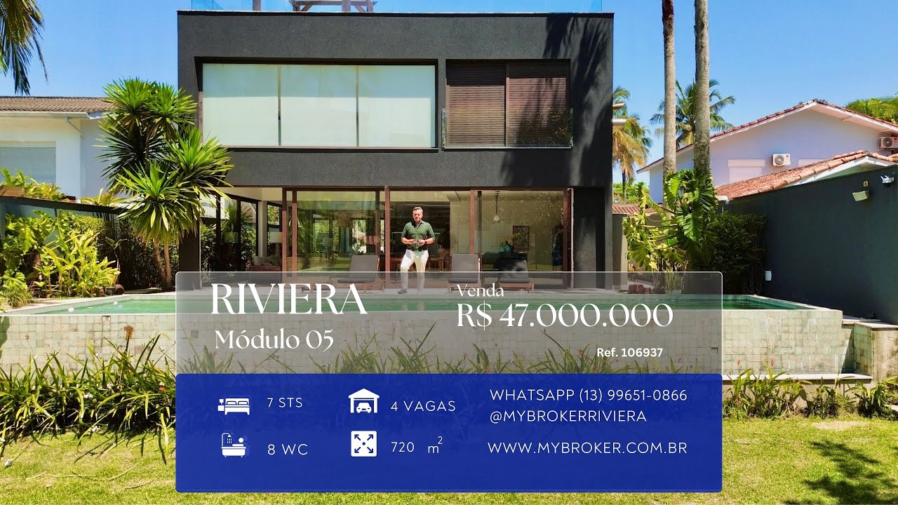 Casa pé na areia com 7 suítes no Modulo 05 da Riviera de São Lourenço