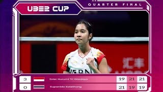 🔴LIVE ESTER TRI WARDOYO VS KATETHONG | INDONESIA VS THAILAND UBER CUP 2024 Badminton Live Hari Ini